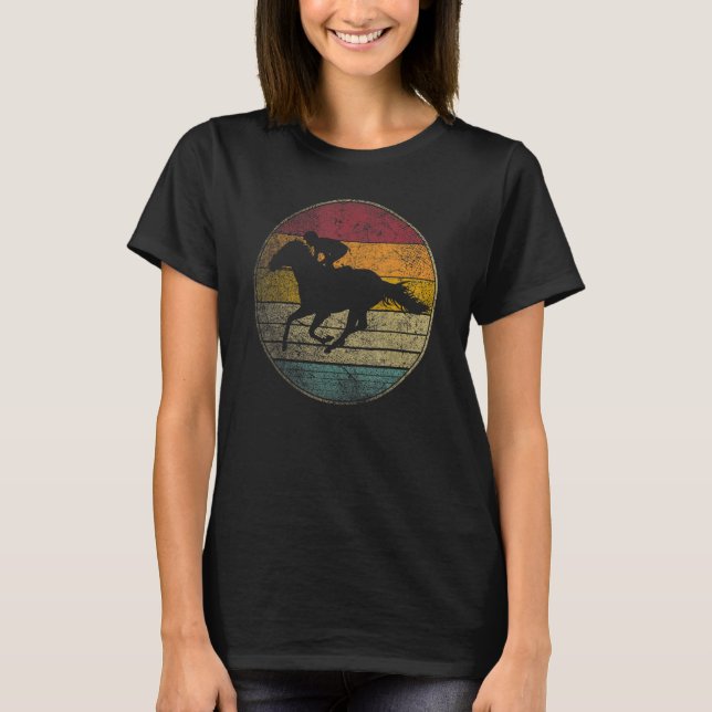 Camiseta Race Horse Racing Track Equestrian Horse Back Ri (Frente)