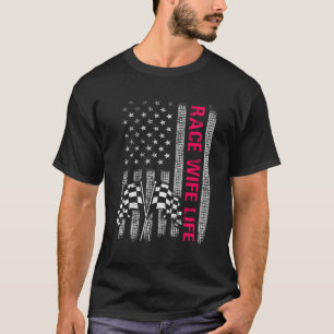 Camiseta Race Life Racer, Mãe Americana Bandeira