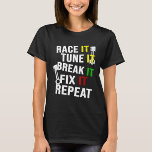 Camiseta Race Ti Ajuste E Quebre-O Corrige-O Repetindo
