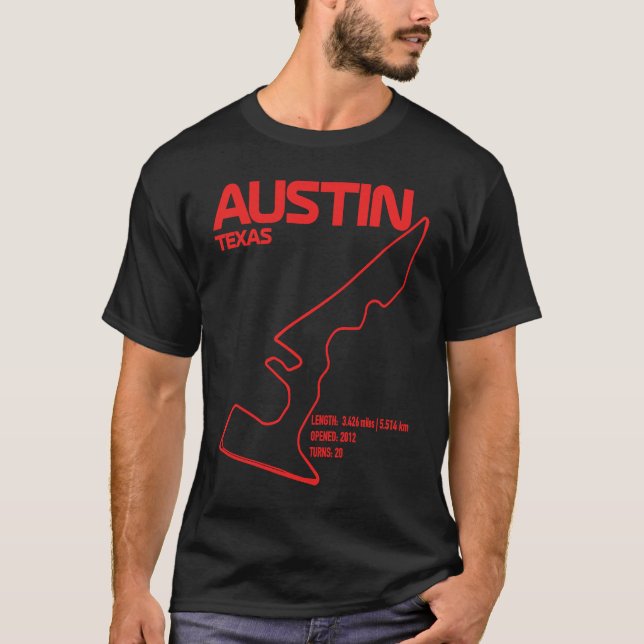 Camiseta Race Track em Austin Fórmulas Racing Circuits Espo (Frente)