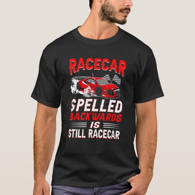 Camiseta Racecar Ortografado Para Trás Pit De Raça Tripulan (Frente)