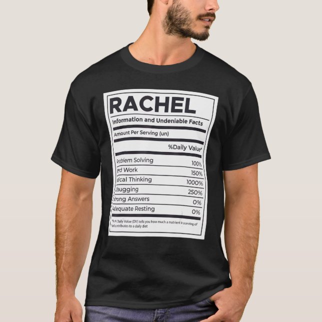Camiseta Rachel Nutrition Information Problem Solving Hard  (Frente)
