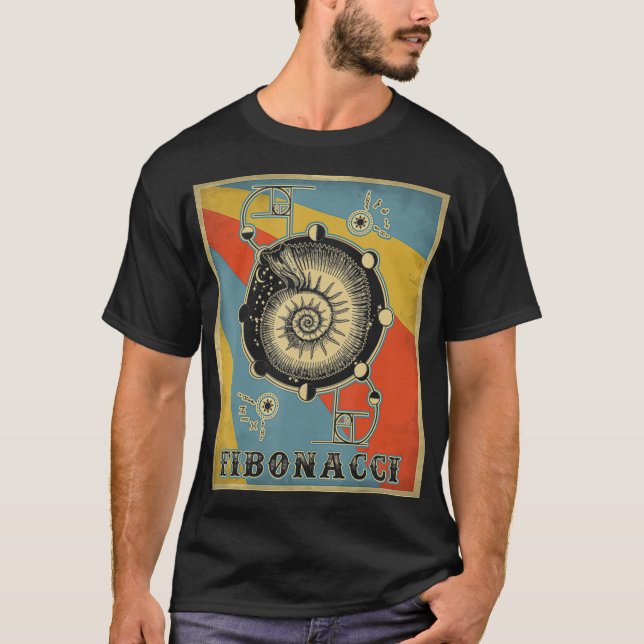 Camiseta Rácio do Ouro Vintage Fibonacci  (Frente)