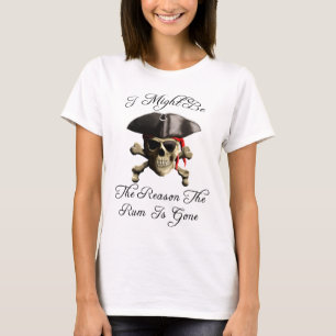 Camiseta Raciocina o rum é crânio ido do pirata