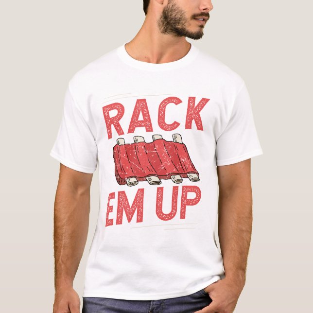 Camiseta Rack-em-cima Frisas CHURRASCO Pão Pão-Pão Curto Tr (Frente)