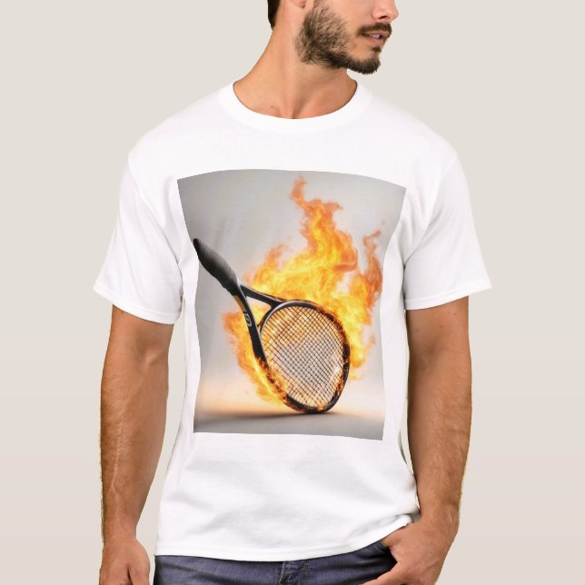 Camiseta Racket de Tênis com informações de fundo (Frente)