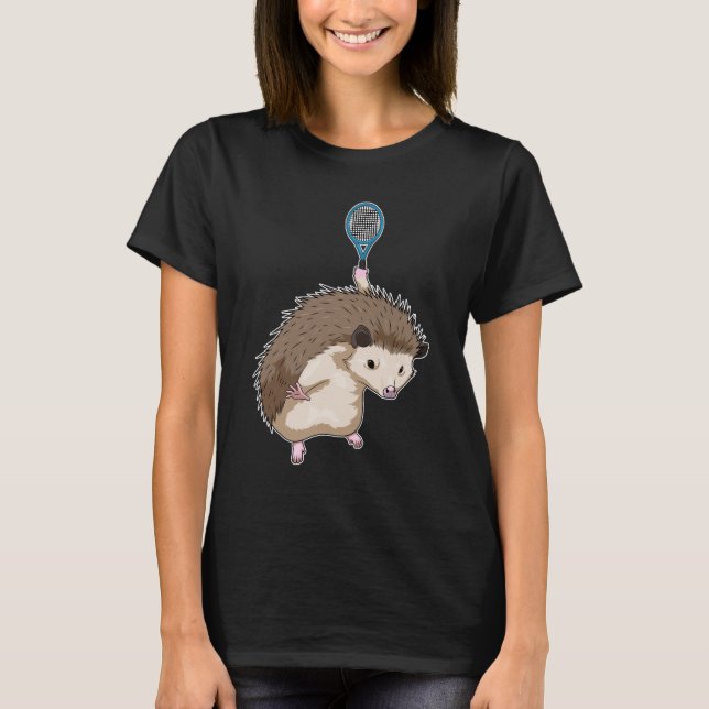 Camiseta Racket de Tênis de Hedgehog (Frente)