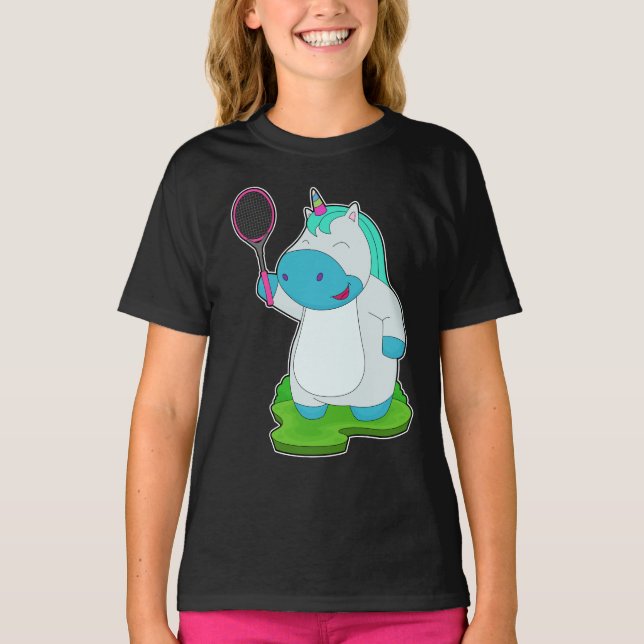 Camiseta Racket de Tênis de Tênis Unicorn (Frente)
