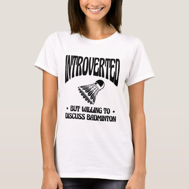 Camiseta Racket do Shuttle do Badminton Retro (Frente)