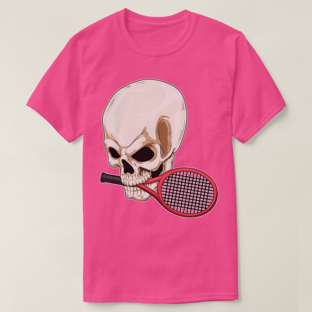 Camiseta Racket Tênis Tênis de crânio (Frente do Design)