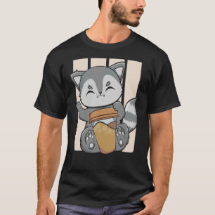 Camiseta Racoon Bebe Café Para Cafeína E Café