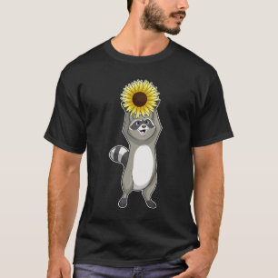 Camiseta Racoon com girassol