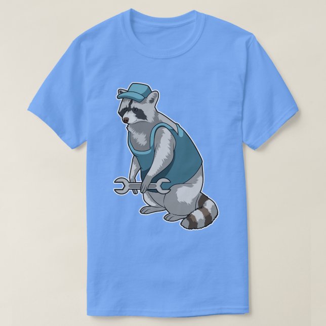 Camiseta Racoon como artesão de Wrench (Frente do Design)