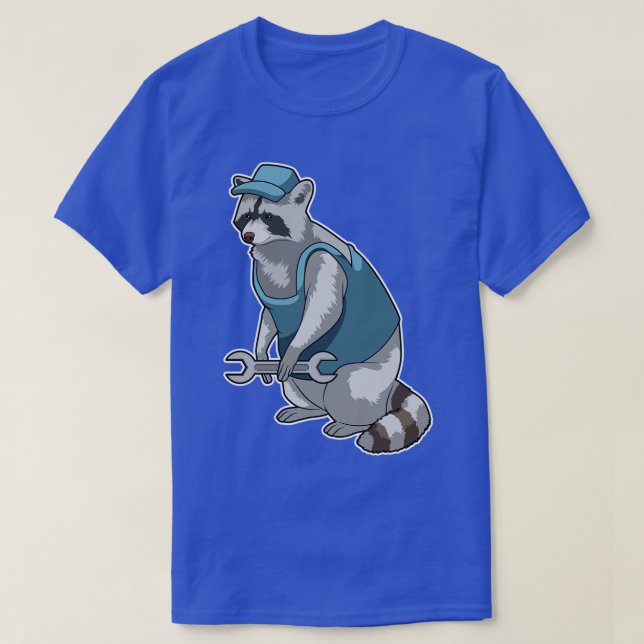 Camiseta Racoon como artesão de Wrench (Frente do Design)