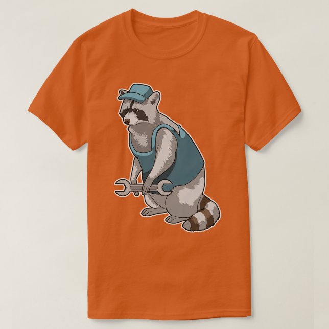Camiseta Racoon como artesão de Wrench (Frente do Design)
