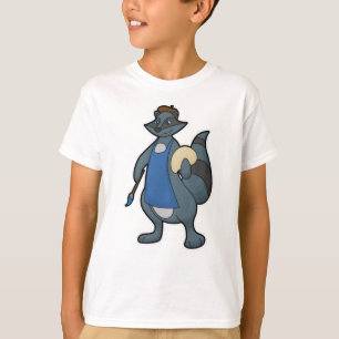 Camiseta Racoon como Pincel com Pincel