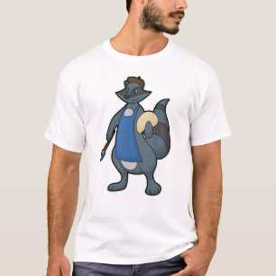 Camiseta Racoon como Pincel com Pincel