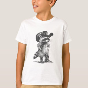 Camiseta Racoon Cowboy Funny Racoon Graphic Homens Mulheres