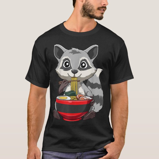 Camiseta Racoon Eating Ramen Racoon Ramen Bowl Racoon Noodl (Frente)