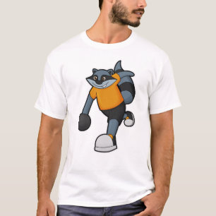 Camiseta Racoon na Boliche com Bola de boliche