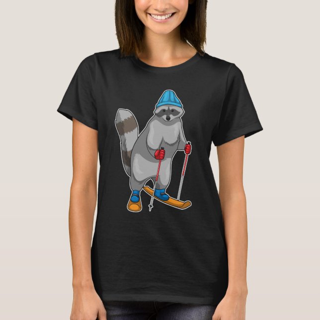 Camiseta Racoon Skier Ski (Frente)