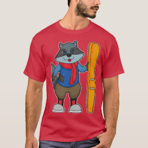 Camiseta Racoon Skier Ski 1