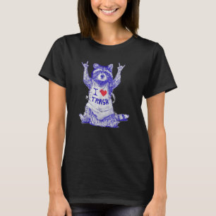 Camiseta Racoon Vestindo Eu Adoro Trash Raccoon Selvagem An