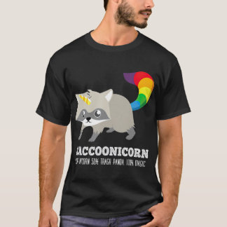 Camiseta Racoonicorn  Funny rash Panda Raccoon Unicorn