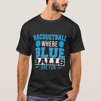 Camiseta Racquetball Onde Bolas Azuis São Divertidas
