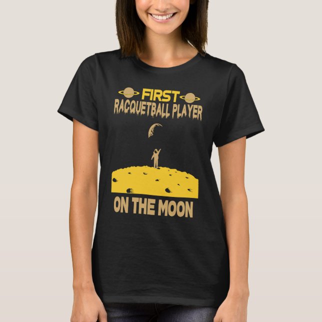 Camiseta Racquetball Player On The Moon (Frente)