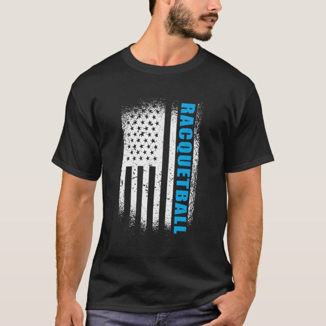 Camiseta Racquetball Usa 4 De Julho Bandeira Americana (Frente)