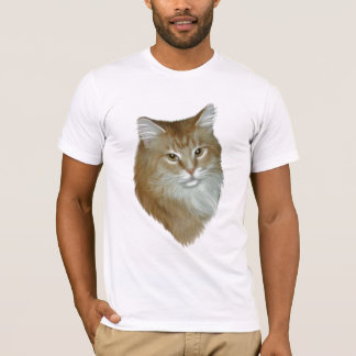 Camiseta Racum vermelho de Maine do gato malhado