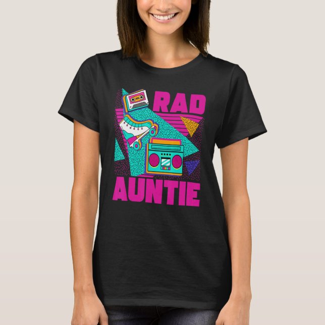 Camiseta Rad Auntie 90s Aesthetic Nostalgia 1990's Retro Au (Frente)