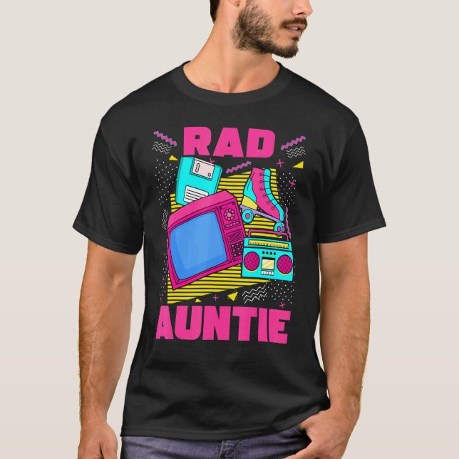 Camiseta Rad Auntie 90s Nostalgia estética de 1990 Retro Au (Frente)