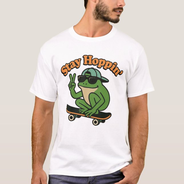 Camiseta Rad Frog on a Skateboard T-Shirt Chill Vibes Only (Frente)