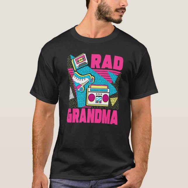 Camiseta Rad Grandma 90s Aesthetic Nostalgia 1990's Retro G (Frente)