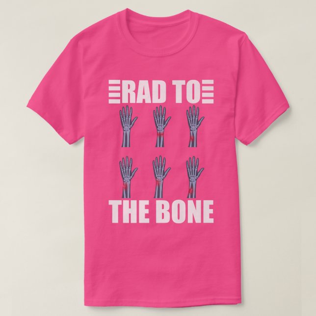 Camiseta Rad Para A Mão Ra Do Esqueleto Ra Da Radiologia Ós (Frente do Design)