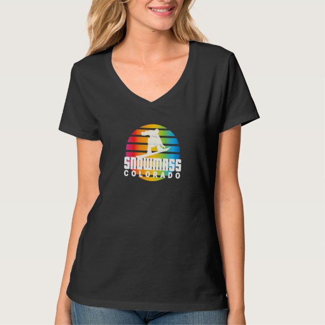 Camiseta Rad Snowboard Retro Sun Snowboarder Cor da Massa d (Frente)