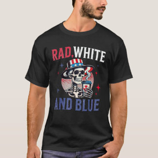 Camiseta Rad White Blue Radiology Skelly Coffee X ray 4th