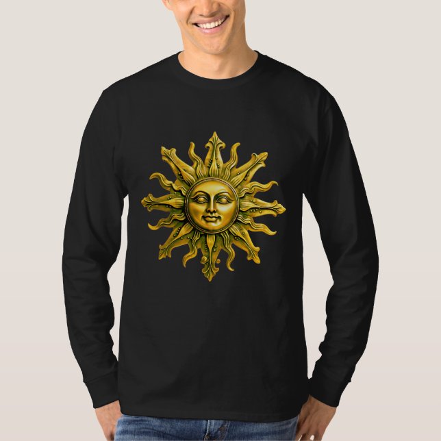 Camiseta "Radiação Dourada Celestial" O Sol (Frente)