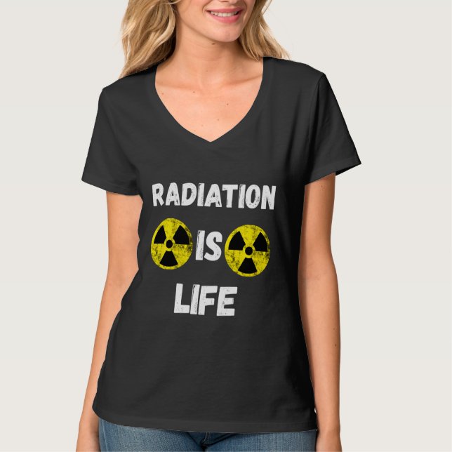 Camiseta Radiação é símbolo de risco nuclear de vida Ra (Frente)