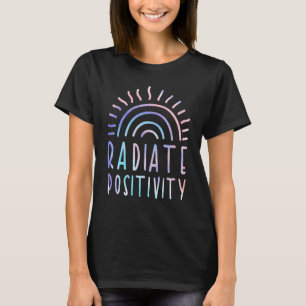 Camiseta Radiação Positiva Cota Motivacional Arco-Íris Para