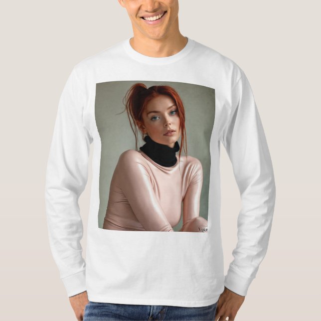 Camiseta Radiância em Vermelho: Um Retrato Vogue (Frente)