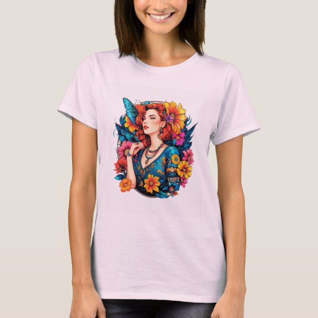 Camiseta Radiant Soul – Floral Queen Vibes (Frente)