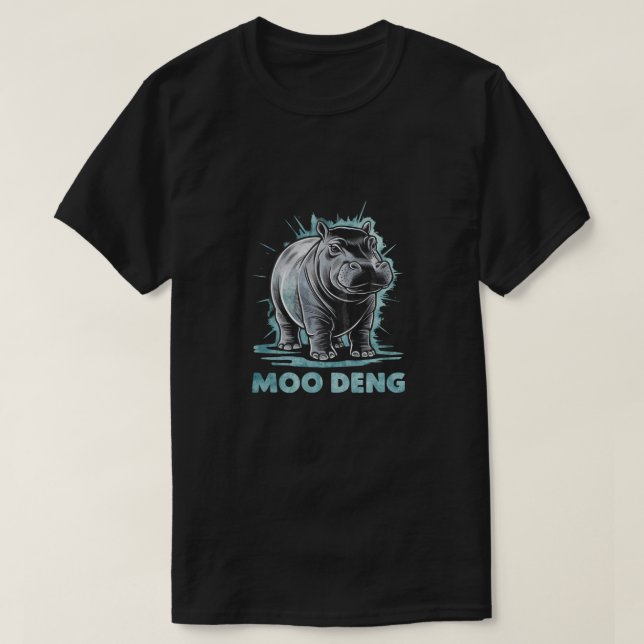 Camiseta Radiante Hippo Moo Deng (Frente do Design)
