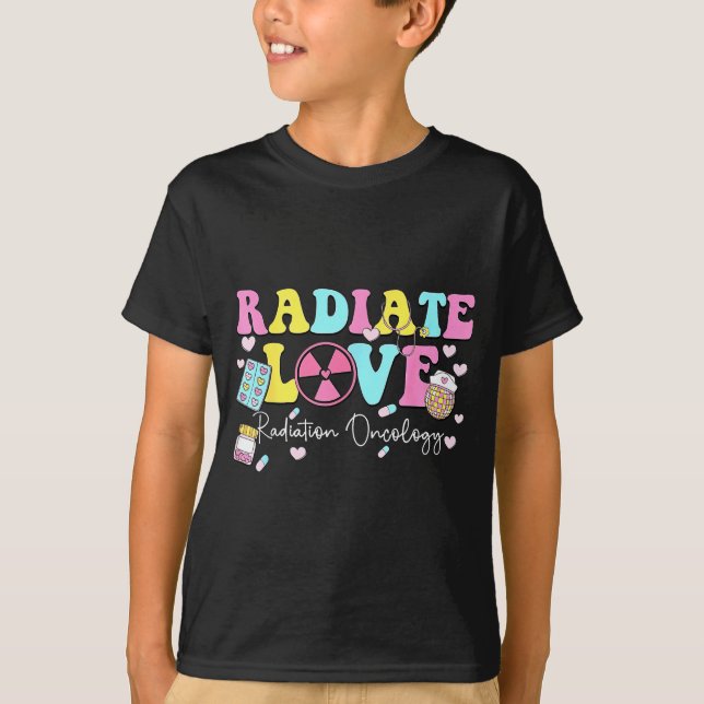Camiseta Radiate Love Radiation Oncology Valentine's Day Ra (Frente)