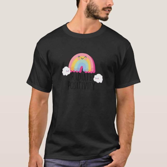 Camiseta Radiate Positivity Visco Aesthetic Cute Rainbow (Frente)