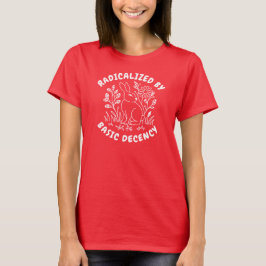 Camiseta Radicalizado pela Decência Básica Coelho Floral