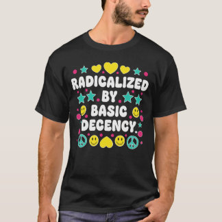Camiseta Radicalizado pela Decência Básica Colorido Retro P