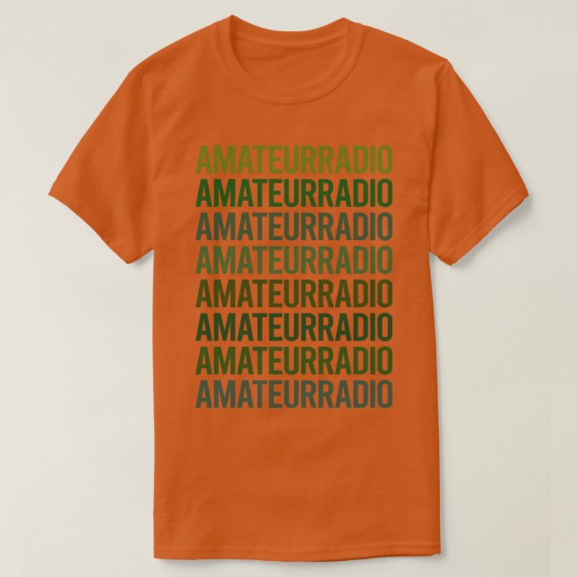 Camiseta Rádio Amador de Rádio Amador de Texto Verde (Frente do Design)